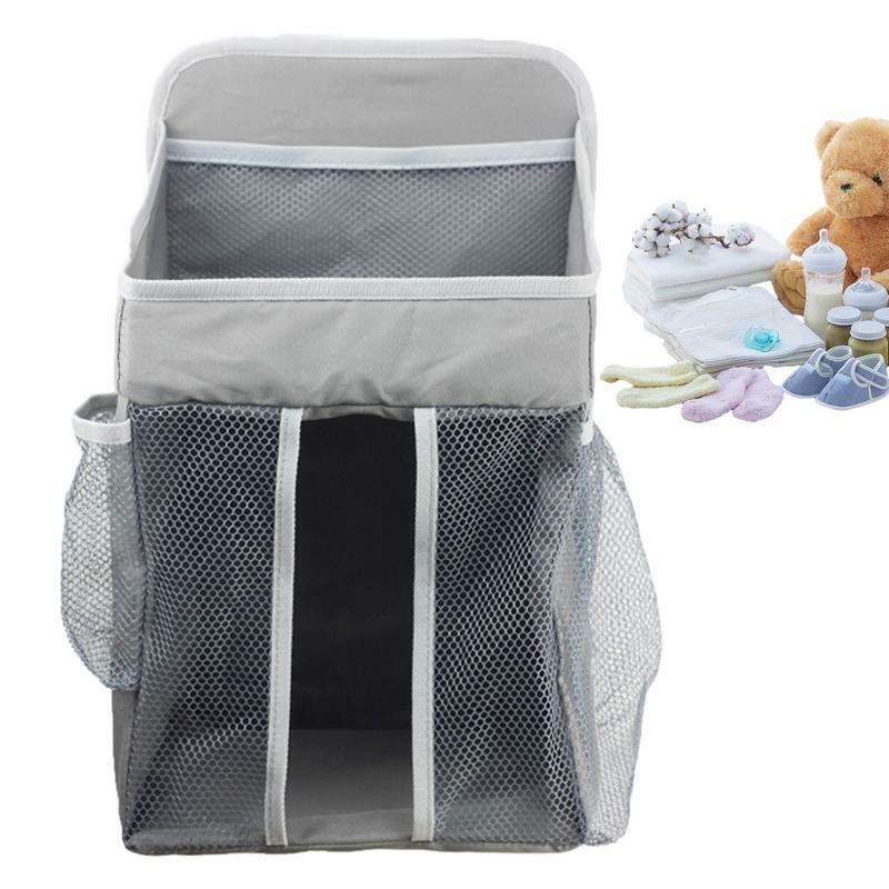 Crib Nursery Organizer para fraldas e brinquedos, Caddy Bed, saco de armazenamento com bolsos, cabeceira pendurada, fralda grande