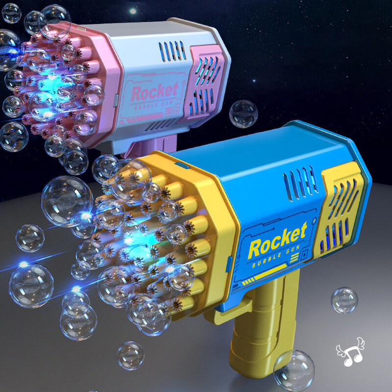 40 Gaatjes Handheld Volautomatische Ruimte Licht Bubble Machine Elektrische Kinderen Speelgoed Zonder Batterij Zonder Bubble Water