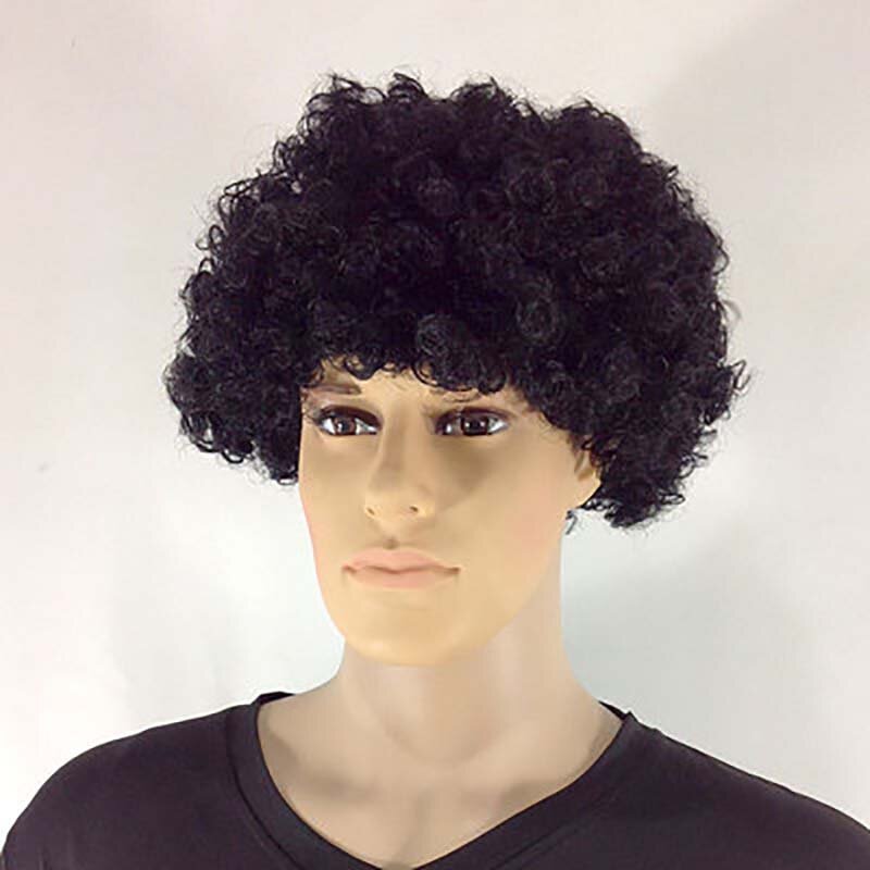 Wig Rambut Bundar Halloween Cosplay Hairpiece Pesta Dansa Warna-warni Gaya Rambut Afro Penggemar Badut Lucu untuk Anak-anak Dewasa