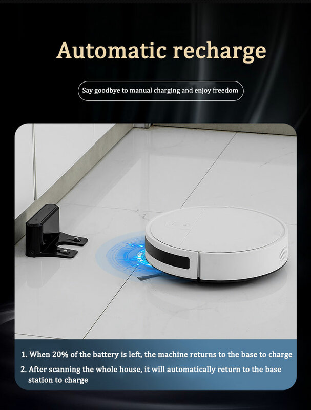 Smart Robot Vacuum Cleaner 4500PA Sweeping Machine Wireless Auto-Recharge appliances Floor Navigation Vacuum Cleaner For Home