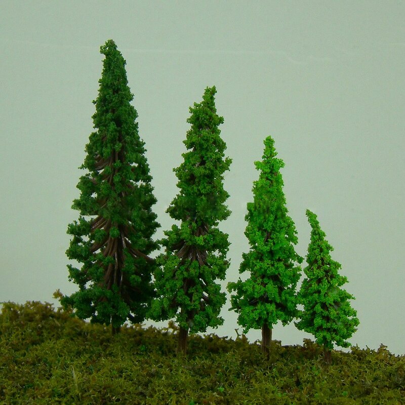 40pcs Train Artificial Miniature Tree Plastic Model Scenery Railroad Decoration Building Landscape Micro Accessories Toys Kits