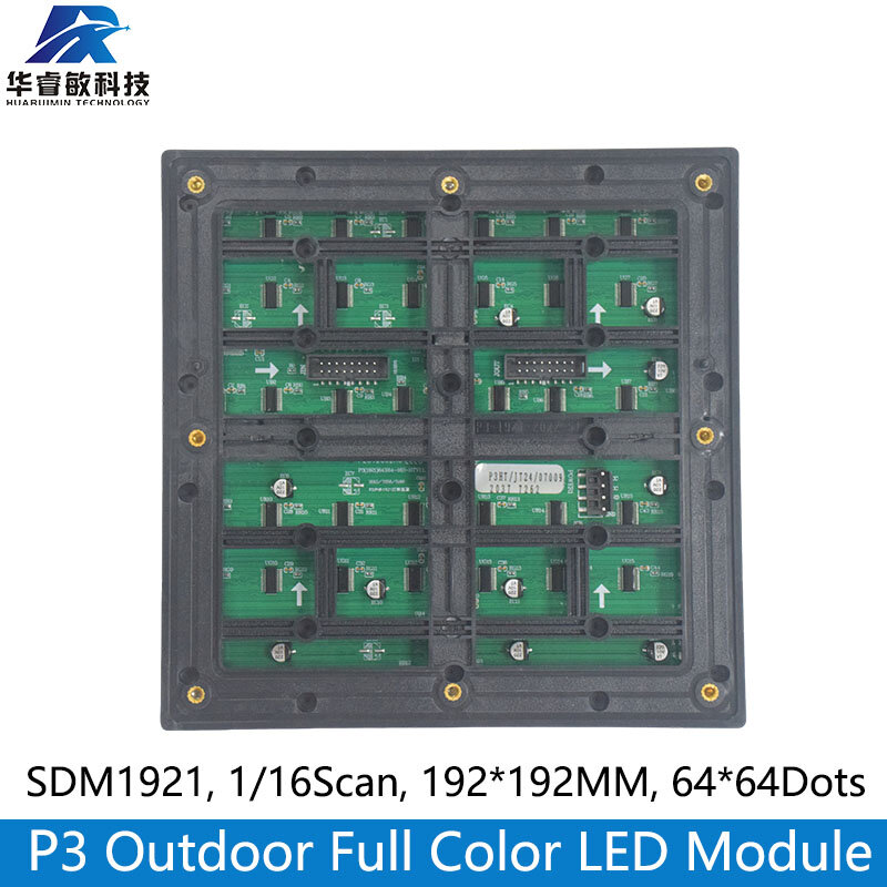Outdoor P3 SMD1921 RGB  64x64 Dots 1/16Scan P3 Outdoor  Full Color LED Module 192x192mm  Panel Module Advertising Display Screen