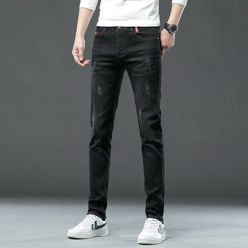 Nuovi Jeans Denim da uomo di Design di marca pantaloni Casual da uomo in cotone Stretch Slim Fit Daily Dropship pantaloni neri grigi ogni giorno