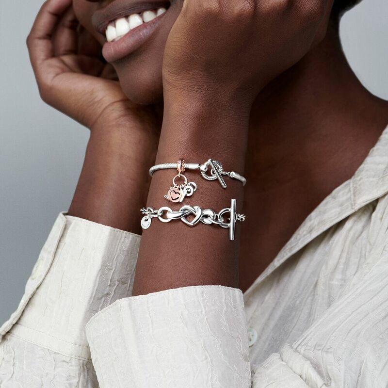 Produk perhiasan wanita menawan asli terlaris 925 gelang Swakarya seri Pandora perak penuh, membawa hadiah menawan Anda sendiri