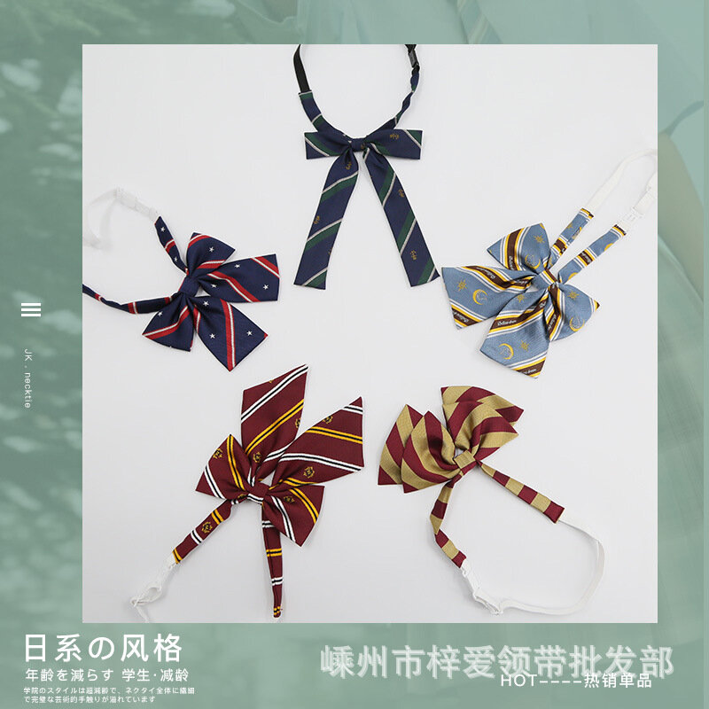 Галстук-бабочка женский полосатый в японском стиле, милая рубашка с галстуком, Школьные Аксессуары