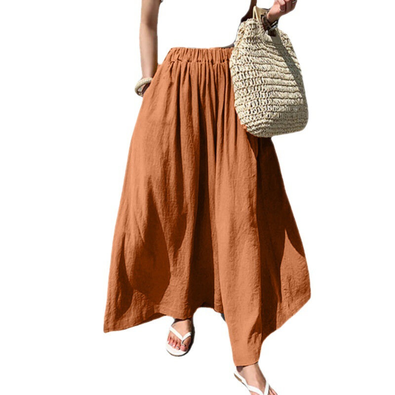 Hosen für Sommer Frauen elegante Hose mit weitem Bein Frau 2024 große lässige lange Hosen neue Mode koreanische elastische Taille Hose