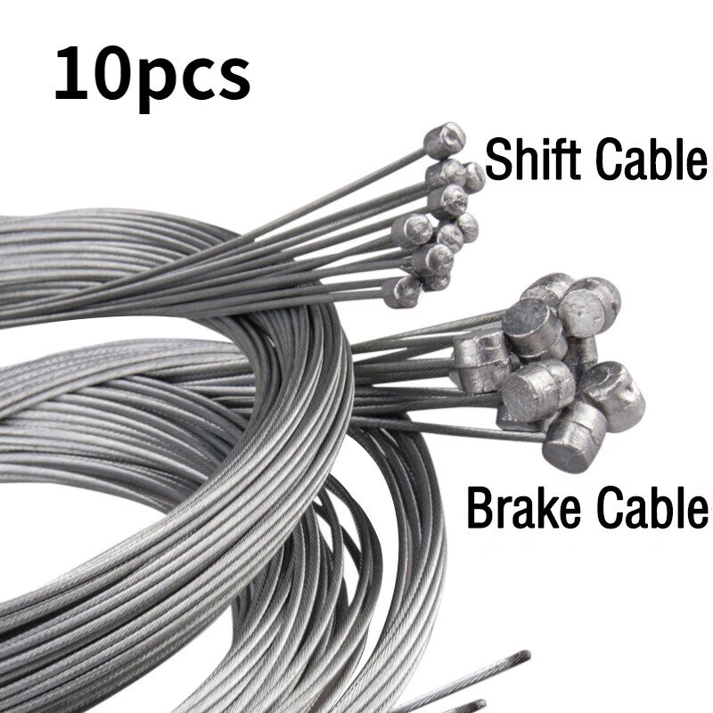 Kabel rem sepeda Universal, 10 buah kabel pindah rem sepeda gunung jalan raya MTB tahan lama