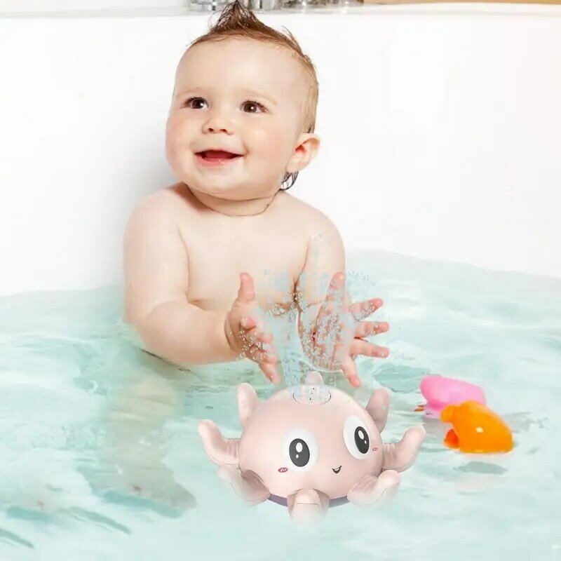Oplichten Octopus Bad Speelgoed Opgewaardeerd Baby Waterdichte Automatische Spray Water Speelgoed Met Licht Peuter Kinderen Buiten Zwembad Badkamer Speelgoed