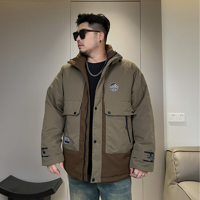 Мужское зимнее пальто с капюшоном, 160 кг, 9xl, 10xl