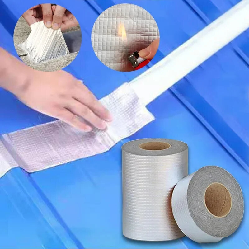100/500cm Self-adhesive Butyl Sealing Tape Waterproof Super Sticky High/Low-temperature Resistance Tape For Roof Pipe Duct Repai