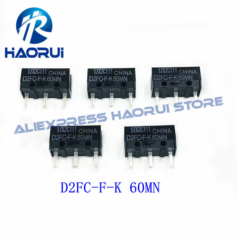 Microinterruptor de ratón D2FC-F-7N, 10M, 20M de D2FC-F-K(50M) -RZ, D2FC-F-K, 60MN, D2F, D2F-01, D2F-01F, D2F-L, D2F-01L, D2F-FL, 5 uds.