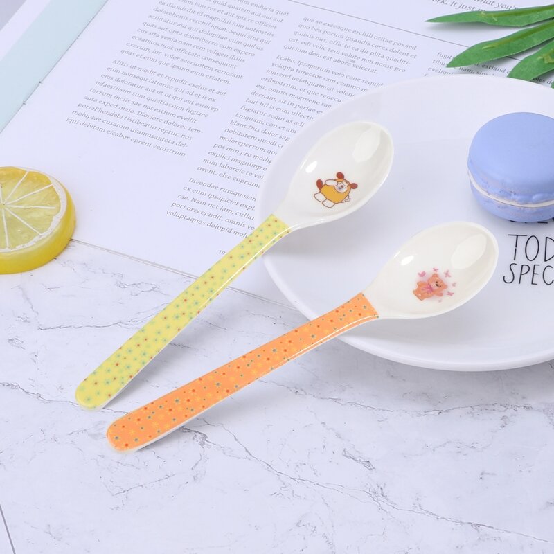 Baby Spoon Straight for Head Feeding Training Cutlery Dishes Tableware Infant Fe