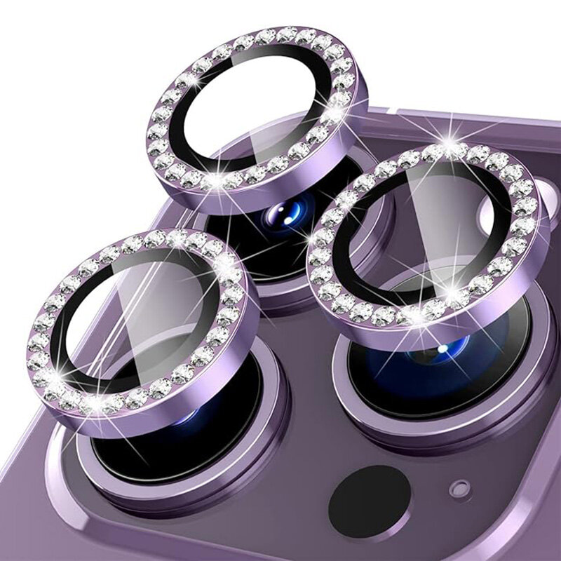 Pelindung lensa kamera, untuk iPhone 11 12 13 14 15 Pro Max Mini 9H kaca Tempered pelindung layar penutup Film 14/15 Plus cincin logam