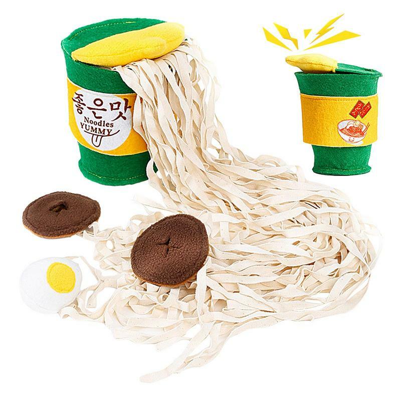 Leve Ramen Noodle Cup Dog Toy, Esconder e procurar brinquedo filhote de cachorro, Interativo e lavável, Comida de pelúcia, Comida