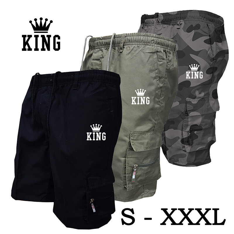 Newest Printed Short Pants Summer Men's Cargo Shorts Casual Loose Drawstring Shorts overalls for men