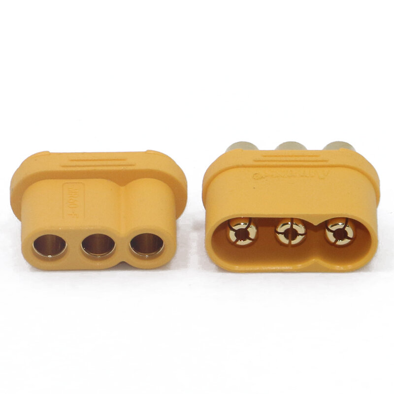 2/5/10 Pair Amass MR60 Male Female Plug With Protector Sheathed Cover 3.5mm 3 core Connector T Type plug Connector