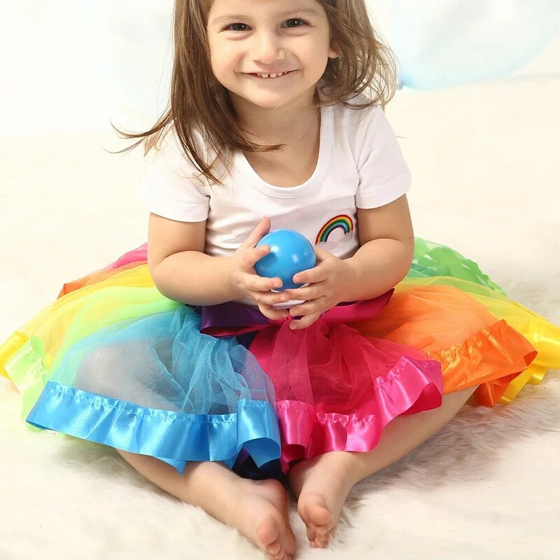 Neue Tutu Rock Baby Mädchen Röcke 9m-8t Prinzessin Mini Pettis kirt Party Tanz Regenbogen Tüll Röcke Mädchen Kleidung Kinder Kleidung