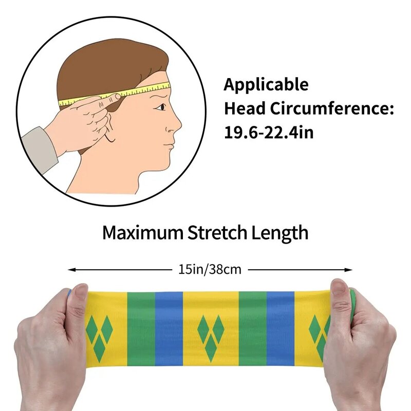 Fascia sportiva fascia traspirante fascia per capelli sudore fascia per capelli St. Vincent e grenadine bandiera Yoga fascia