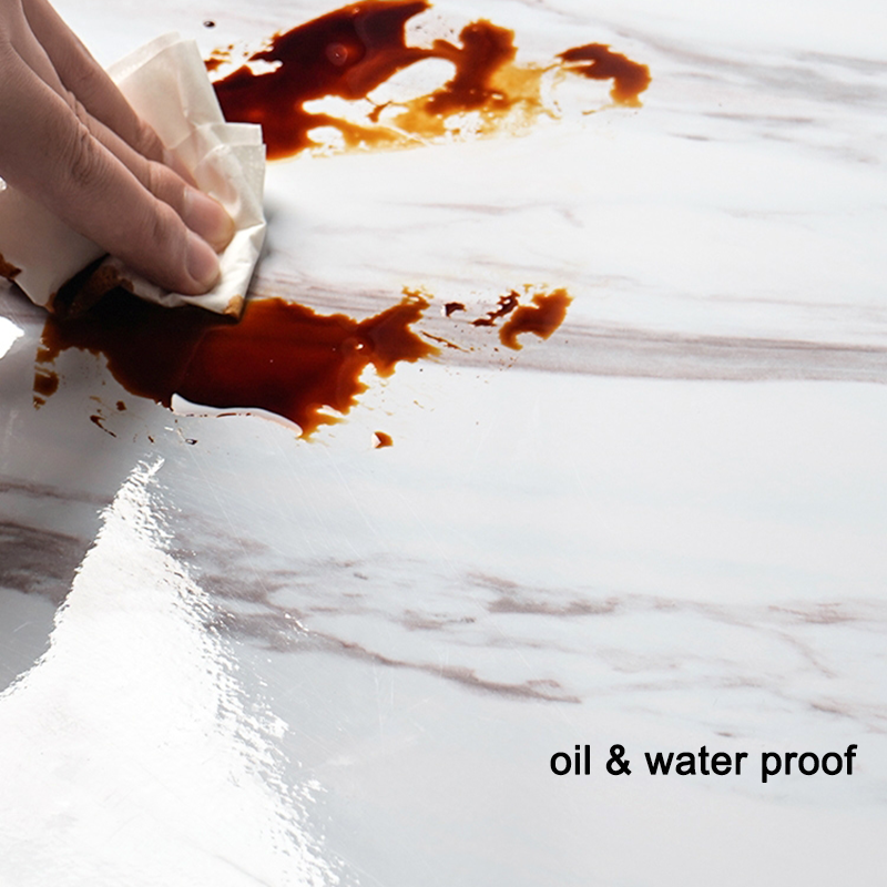 Waterdichte Folie Behang Marmer Zelfklevende Verwijderbare Contact Papier Voor Badkamer Decor Keuken Dikke Olie Proof Muurstickers