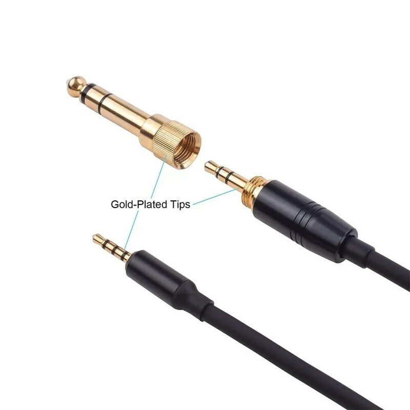 Cable de extensión de repuesto en espiral de resorte de 6,35mm para auriculares Takstar Pro82 Pro 82