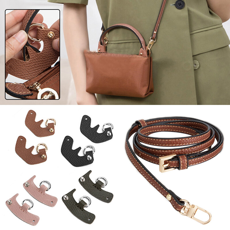 Women Bag Transformation Accessories For Longchamp Mini Bag Strap Punch-free Genuine Leather Shoulder Strap Crossbody Conversion