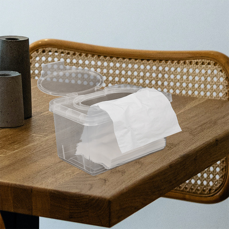 Dispensador portátil de toallitas húmedas para adultos, caja de almacenamiento de pañuelos a prueba de polvo con tapa, 1/2 piezas