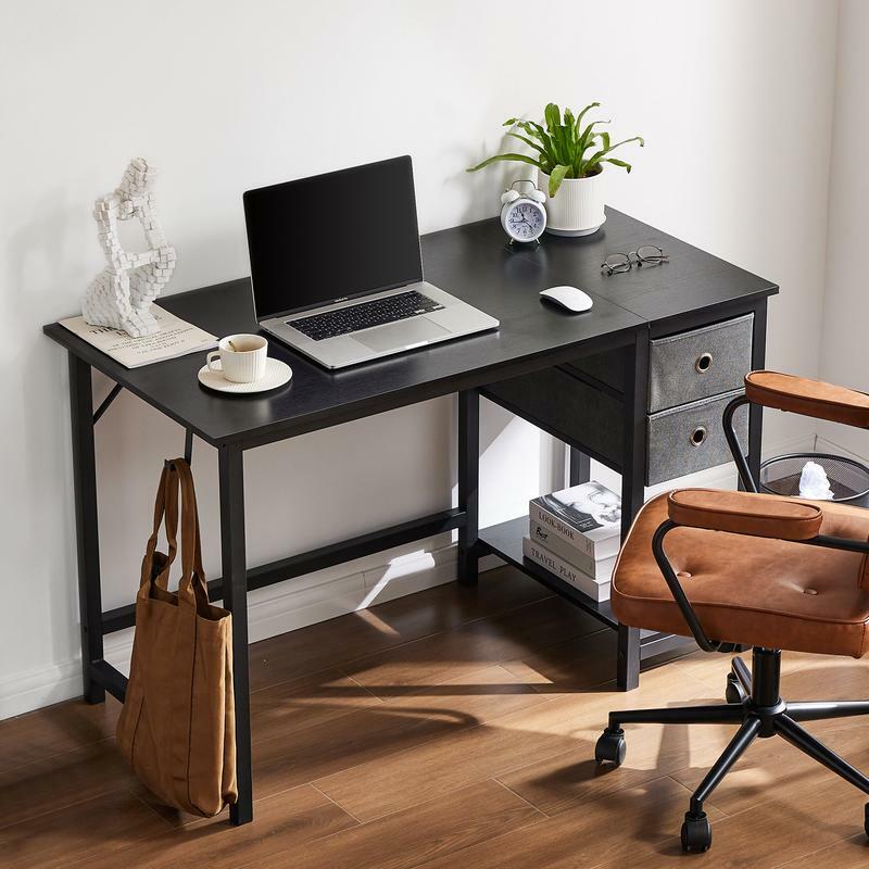 Zeke Town Computer tisch für Home Office, Schreibtisch mit 2 Schubladen, Schreibtisch mit Stauraum für Schlafzimmer 40 Zoll