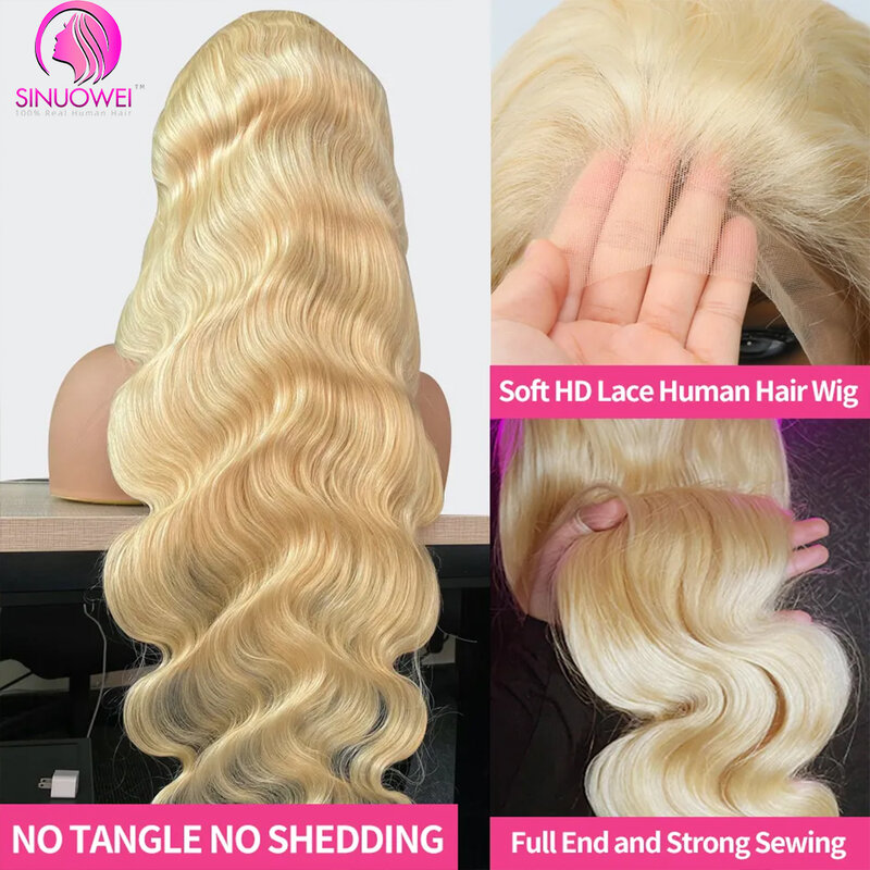 613 Lace Frontal Wig 13x6 Blonde Body Wave Human Hair Wigs 13x4 Lace Front Wig For Women Brazilian Remy Hair Pre plucked 180%