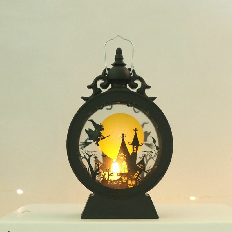 Lampa zamek, dynia, wzór czarownicy wiszący Ornament Vintage latarnia Halloween wystrój układ impreza z okazji Halloween mały wiatr światła