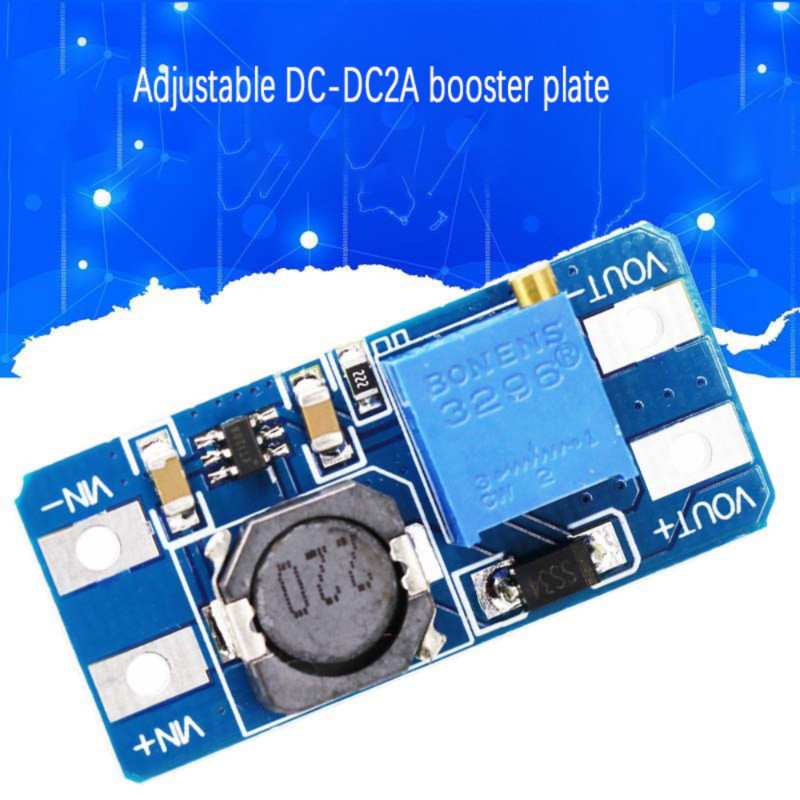 DC-DC Booster Module 2A Booster Board Input 3V/5V Turn Up 5V/9V/12V/24V Adjustable MT3608