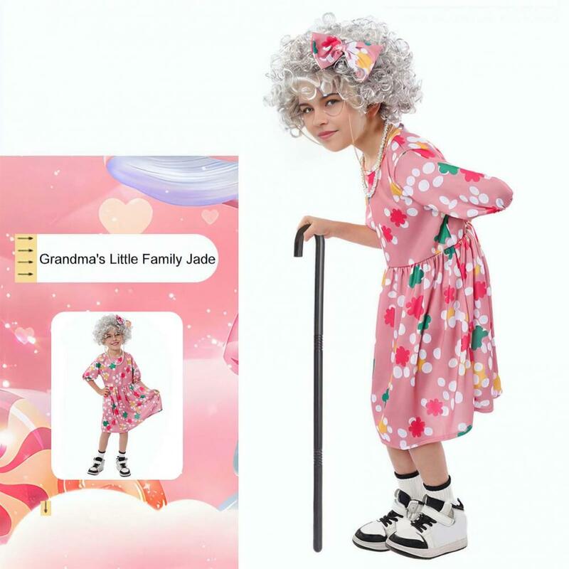 Kids 100th Day of School Outfit Children Crazy Granny Costume Children's Old Lady Grandmother Cosplay Costume Set with for Kids