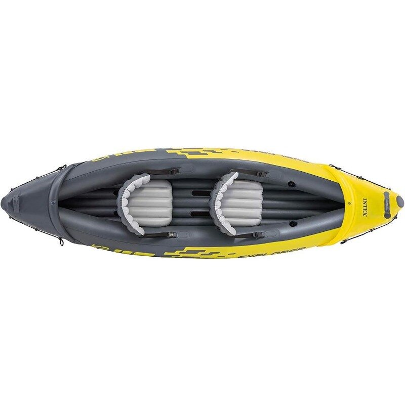 Juego de Kayak inflable Intex 68307EP Explorer K2, incluye remos de aluminio de 86 pulgadas de lujo y Bomba de alto rendimiento, PVC superfuerte