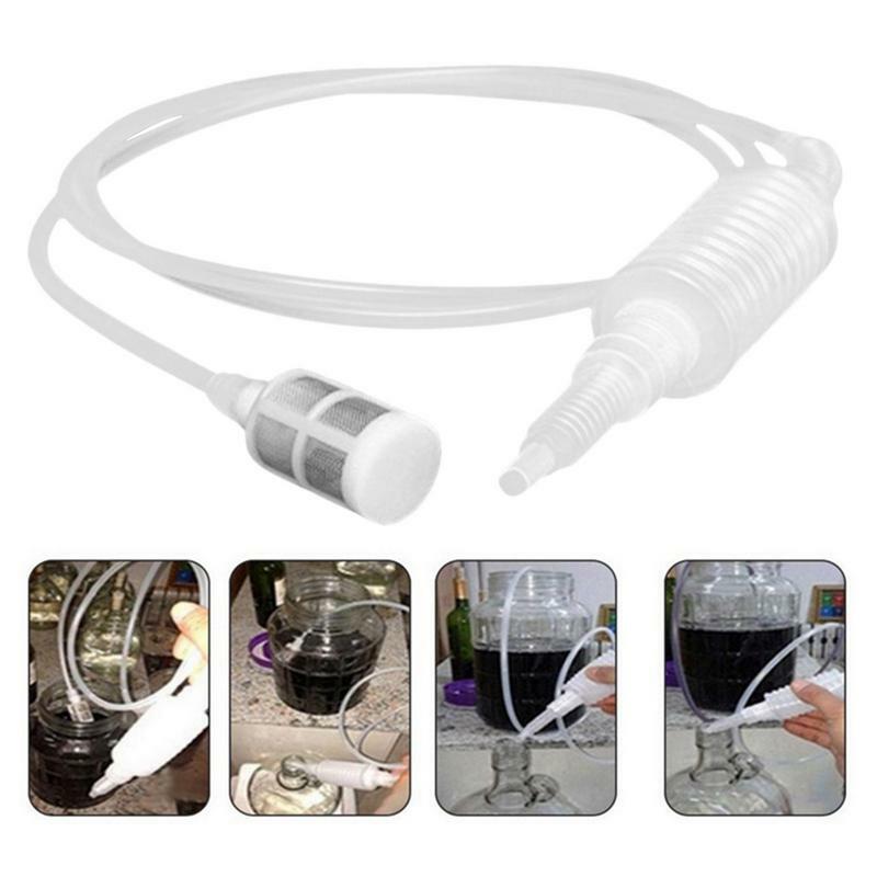 Wine Siphon Tube Durable Homemade Brew Wine Soft Hose Durable Oil Suction Hose Brewing Tool With -In Pump