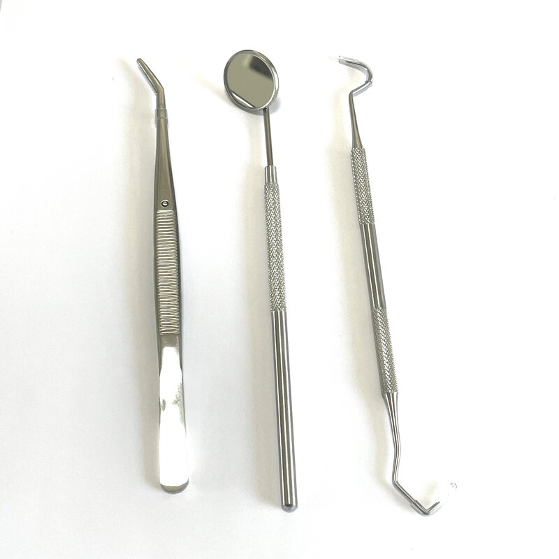 Lusterko stomatologiczne pęseta ze stali nierdzewnej sonda łokciowa dentysta zestaw narzędzi do wybielania czyszczenie zębów stomatologii