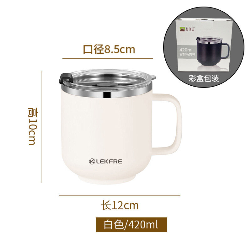 304 Stainless Steel Coffee Cup Mug With Lid Insulated Coffee Mug Double Wall Coffee Tumbler With Handle Heat-resistant Drinkware