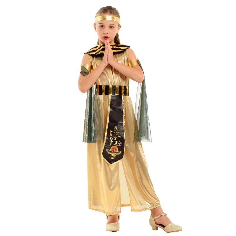 أزياء الهالوين Umorden للأولاد والبنات ، أزياء الأميرة المصرية القديمة ، فرعون كليوباترا ، للأطفال ، تأثيري