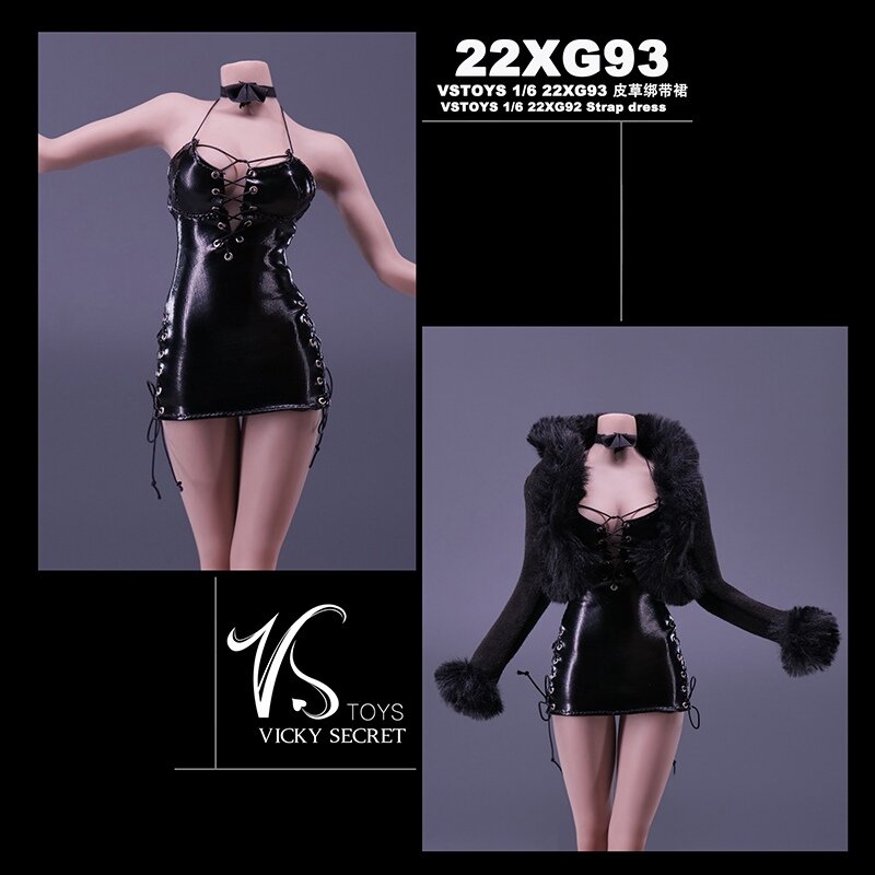 Vstoys 22 xg9 3 1/6 weibliche schwarze Leders trumpf hose Rock Kleid Kleidung Modell fit 12 ''tbl s12d Soldat Action figur Körper puppen