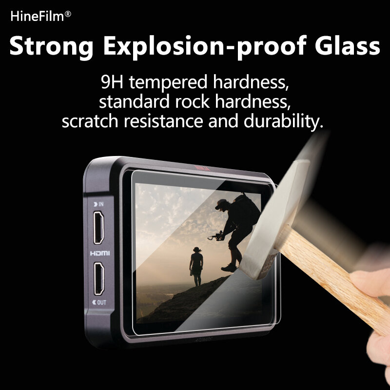 닌자 V 모니터 강화 유리 보호 자체 접착 유리, ATOMOS 닌자 V LCD 디스플레이 화면 보호기 가드 커버