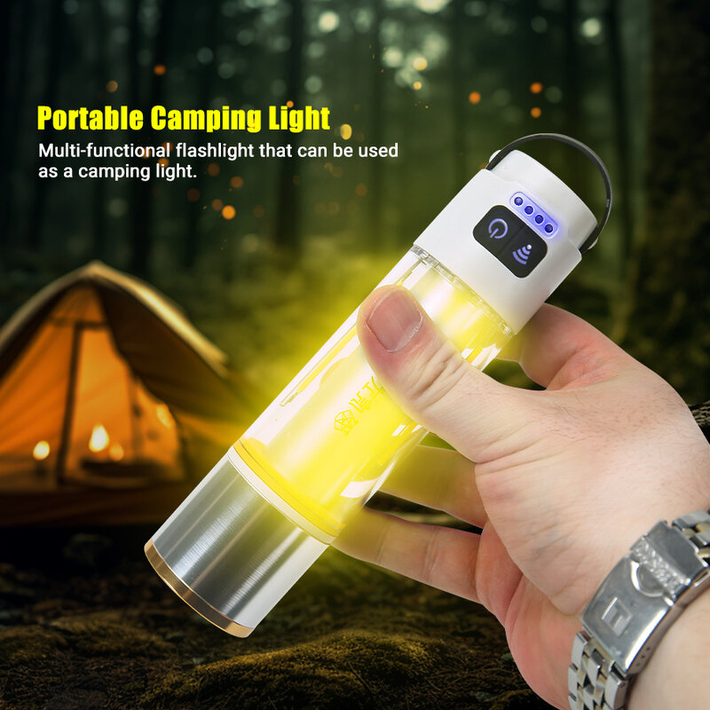 Lámpara portátil para acampar al aire libre, linterna de emergencia recargable con Zoom, lámpara colgante de mano, Luz Portátil para tienda de campaña