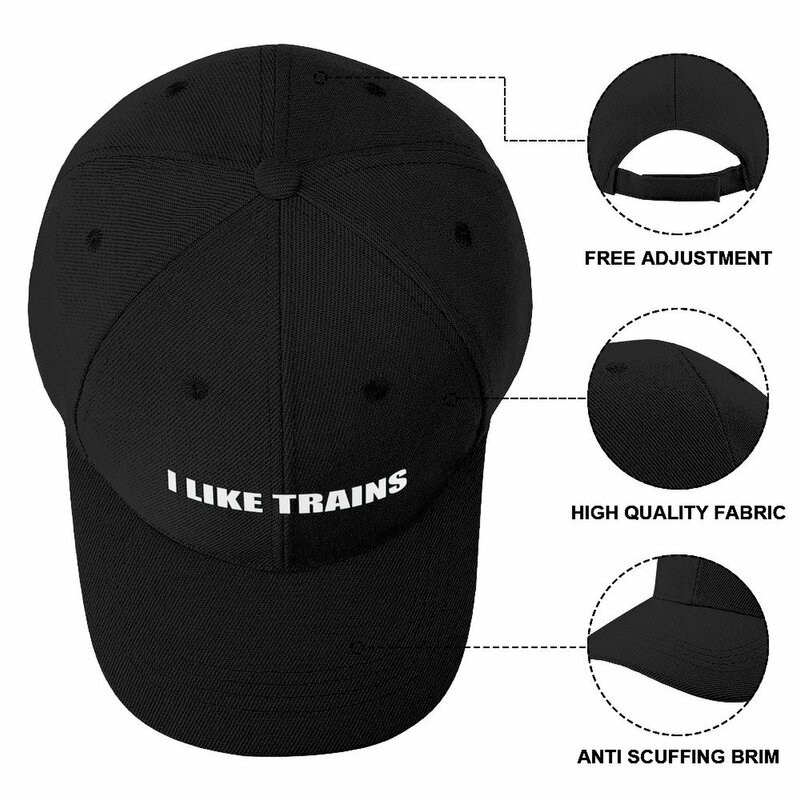 Casquette de baseball I Like Trains pour homme et femme, chapeau noir moelleux, casquette de balle d'alpinisme, nouveau