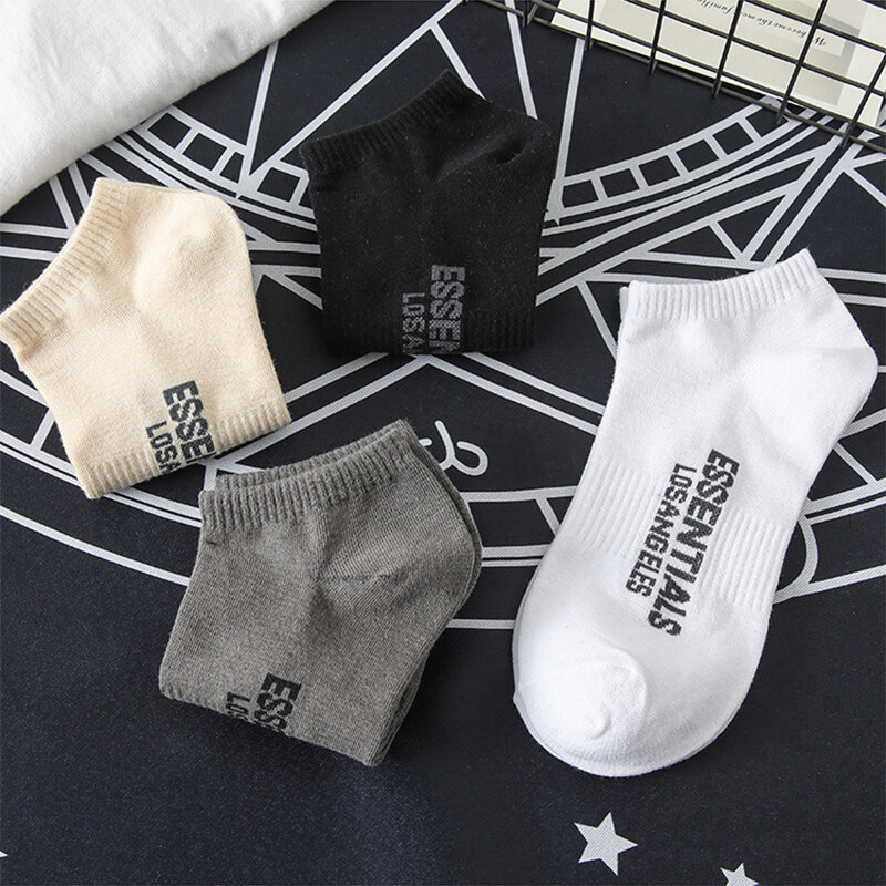 Calcetines deportivos de algodón para hombre y mujer, medias bajas informales con Control y el olor del sudor, 4 piezas