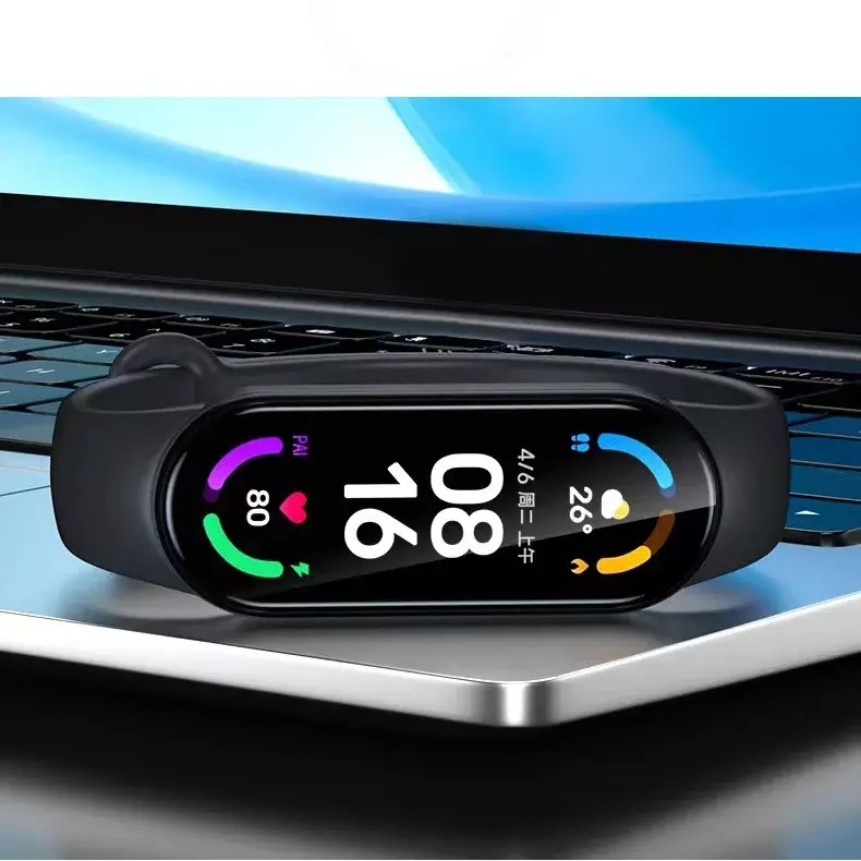 Miękki szklany ochraniacz ekranu dla xiaomi mi band 5 6 7 ochronna folia na miband 7 6 nfc Global smart Watch bransoletka z paskiem