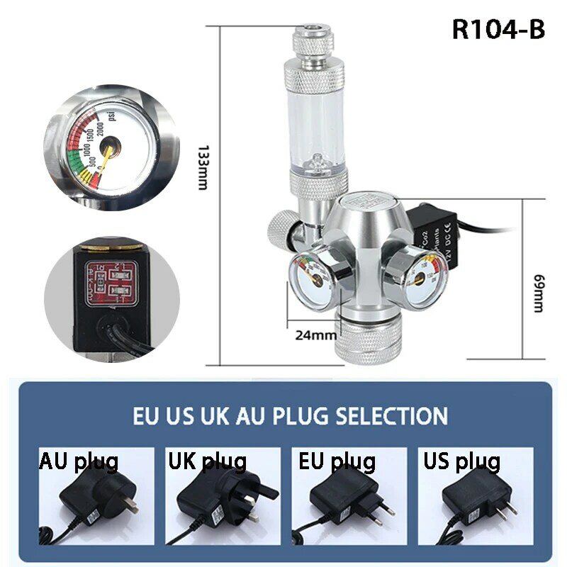 Новый DIY Аквариум CO2 Регулятор электромагнитный клапан счетчик пузырьков система контроля CO2 Аквариум CO2 редукционный клапан давления