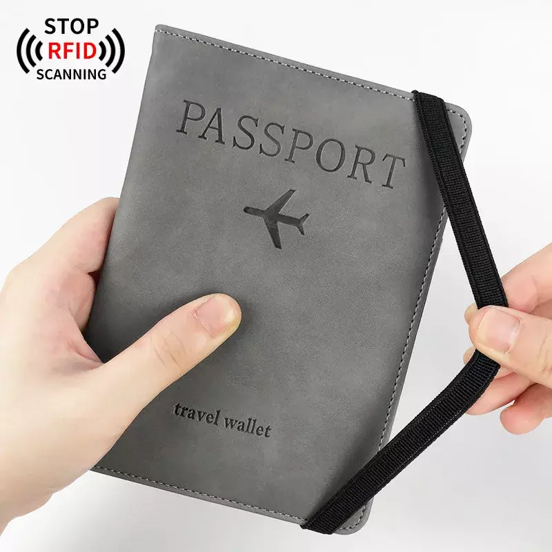 PU RFID okładka na paszport na kartę kredytowa, dowód osobisty portfel na karty wodoodporna mężczyzn dokument biznesu bandaż etui na paszport podróży wielofunkcyjny Protector