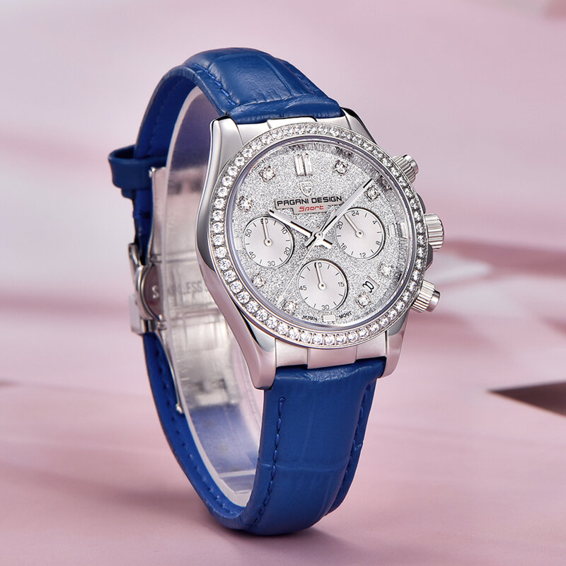 Luksusowe marki kobiet zegarki moda damska zegarek kwarcowy zielony Dial błyszczący kryształ kobiet zegarek srebrny ze stali nierdzewnej kobiet zegar