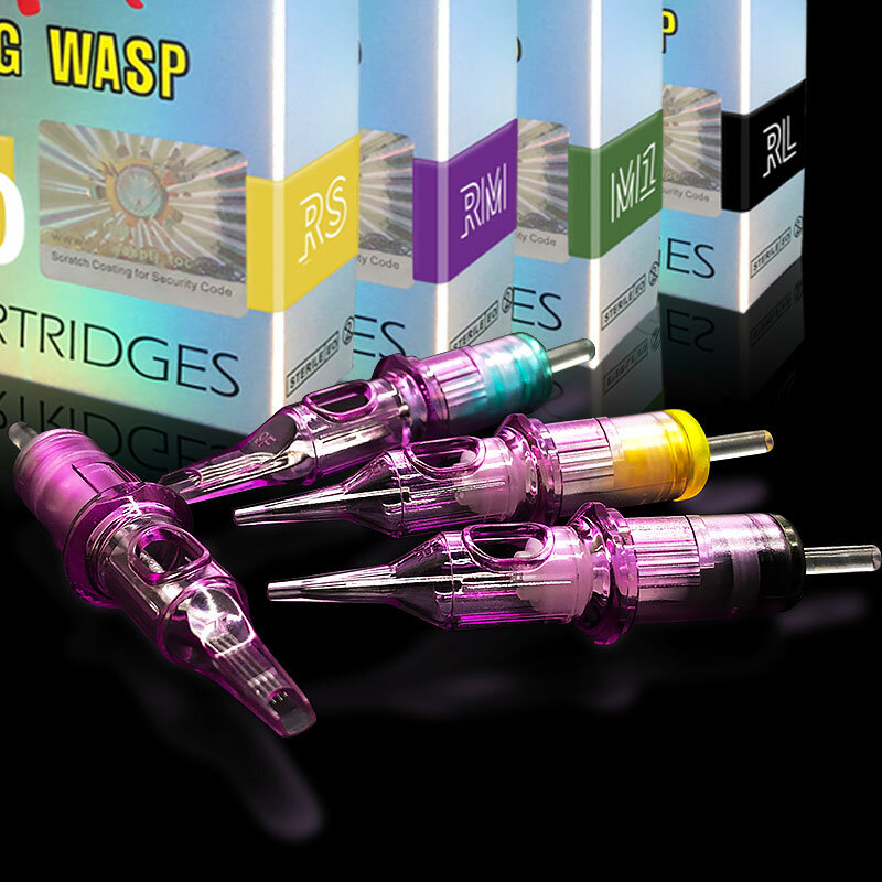 BIGWASP Tattoo Cartridge Needles Purple RL Needles Cartridge Tattoo Supplies Sterile Tattaoo-Nadeln für Schönheit und Gesundheit