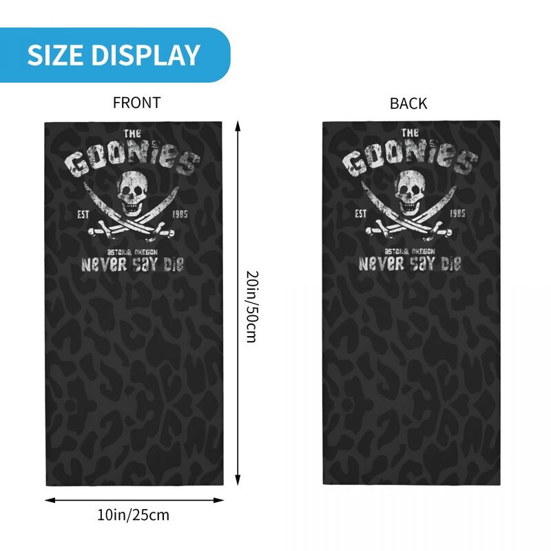 Awesome Goonies never say die Bandana Neck Gaiter Motocross Face Scarf Multifunctional Headwear Cycling Unisex Adult Winter