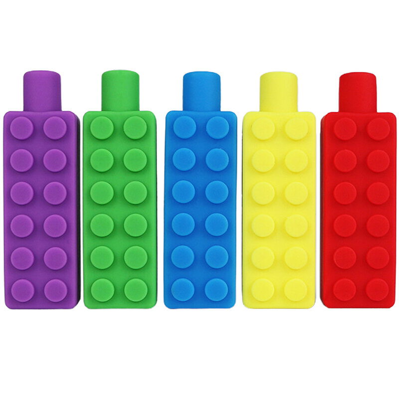 Pencil Topper masticables para niños, mordedor de silicona para morder, juguete sensorial para autismo, TDAH, palo Molar masticable, 1 piezas
