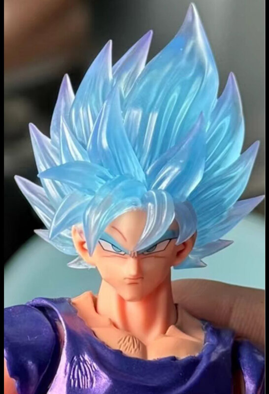Stok tersedia Lefma Dragon Ball Z Shf Goku Head Sculpt Super Saiyan God Super biru Kaio-ken Son Goku Aksesori figur aksi Anime