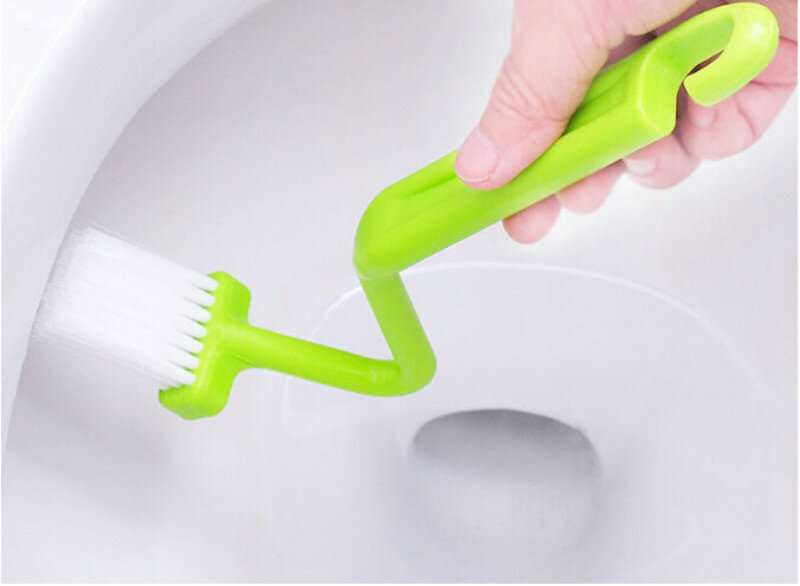 Escova curvada do purificador de limpeza do punho curvado para crianças, novos brinquedos de banho do bebê tipo S, conjunto sanitário do toalete, 1pc